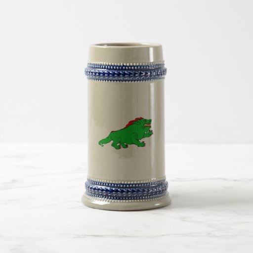 Dragón agarrado Verde-Rojo Tazas