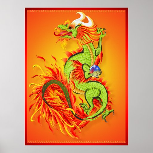 Dragón-Año llameante del camisetas del dragón Impresiones