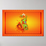 Dragón-Año llameante del poster del dragón