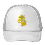 Dragón asiático amarillo gorras de camionero