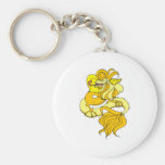 Dragón asiático amarillo llavero