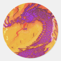 Dragón asiático, chino, mítico, año del dragón pegatina