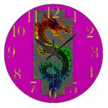 Dragón asiático, chino, mítico, año del dragón reloj de pared