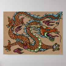 Dragón asiático posters