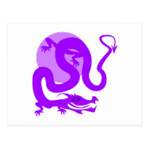 Dragón asiático púrpura tarjeta postal
