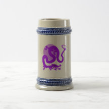 Dragón asiático púrpura tazas