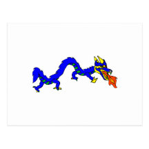 Dragón azul asiático postal
