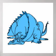 Dragón azul el dormir impresiones