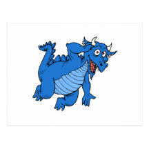 Dragón azul lindo postal