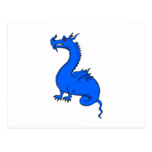 Dragón azul tarjeta postal