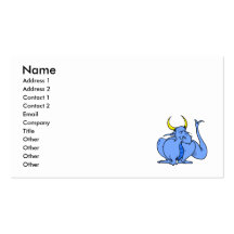 Dragón azul torpe lindo tarjeta de visita