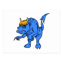 Dragón azul viejo tarjeta postal