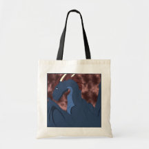 Dragón azul y rojo fresco bolsas de mano