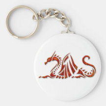 Dragón biselado rojo metálico llaveros personalizados