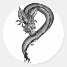 Dragon black and white Design Sticker