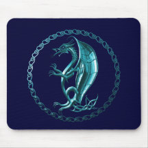 Dragón céltico azul alfombrillas de ratón