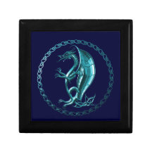 Dragón céltico azul cajas de joyas