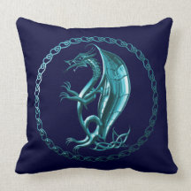 Dragón céltico azul cojines