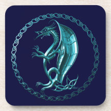 Dragón céltico azul posavaso