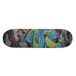 Dragón chino azul en negro tablas de skate
