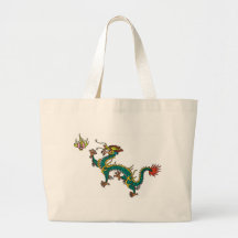 Dragón chino bolsas lienzo