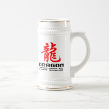 Dragón chino de la astrología tazas