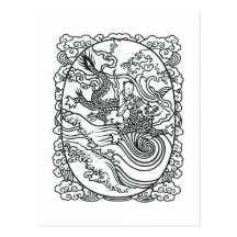 Dragón chino del montar a caballo del bebé - encan postal