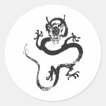 Dragón chino etiqueta