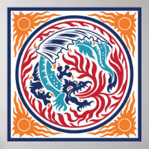 Dragón chino impresiones
