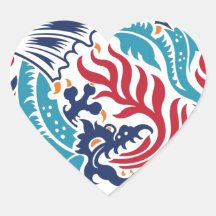 Dragón chino pegatina corazón personalizadas
