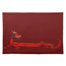 Dragón chino rojo mantel