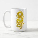 Dragón chino tribal de oro taza