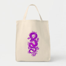 Dragón chino tribal púrpura bolsa