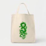 Dragón chino tribal verde bolsas de mano
