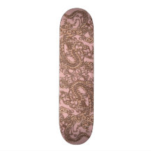 Dragón color de rosa del oro en textura del cuero  patines personalizados