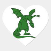 dragón con alas green.png del medio de la situació calcomania corazon personalizadas