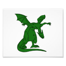 dragón con alas green.png del medio de la situació impresiones fotográficas