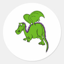 Dragón con alas verde pegatina