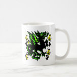 DRAGÓN CON EL RELÁMPAGO VERDE Y LAS LLAMAS GRÁFICO TAZAS DE CAFÉ