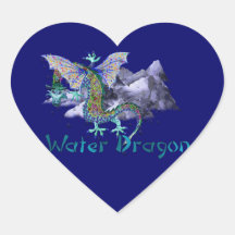 Dragón de agua colcomanias de corazon