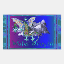 Dragón de agua etiqueta