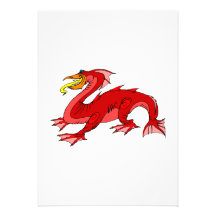 Dragón de agua roja invitacion personal 