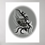 dragón de China en Tattoo Style Poster