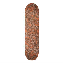 Dragón de cobre en la textura de cuero coralina tabla de skate