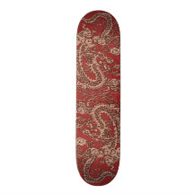 Dragón de cobre en textura de cuero roja patín personalizado