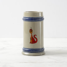 Dragón de cuernos del rojo uno tazas