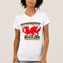 Dragón de la bandera de País de Gales del rugbi Camisetas