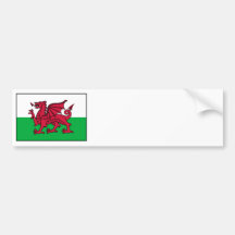 Dragón de la bandera de País de Gales Galés Etiqueta De Parachoque
