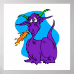 Dragón de la púrpura de Sneezer de la llama Poster