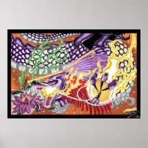 Dragón de Lotus Posters